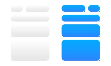 İleti kabarcıklar tasarım şablonu messenger sohbet için. Vektör çizim.