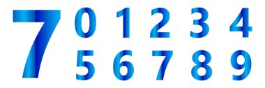 1234567890 numaralı set, mavi teknolojik düz tasarım logo, kurumsal kimlik, uygulama, yaratıcı poster ve daha fazlası için. Vektör illüstrasyonu