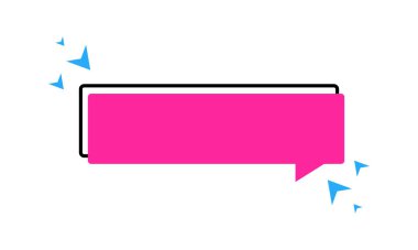 Boş kırmızı tıklama tuşu, seviye, işaret, konuşma, kabarcık pankartı. Vektör illüstrasyonu