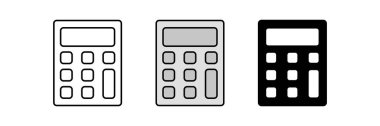 Hesap makinesi simgesi, çizgili, izole ve renkli sembol. Vektör illüstrasyonu