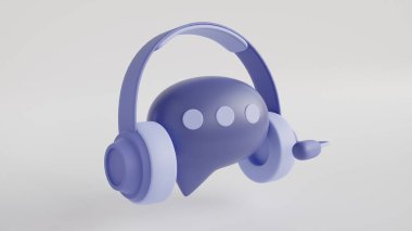 3d icon. Chat dialogue bubble text. Social network communication concept. Chat message icon. Faq symbol concept. Chat bot service concept. Dialog, chat speech bubble. Modern minimal design. 