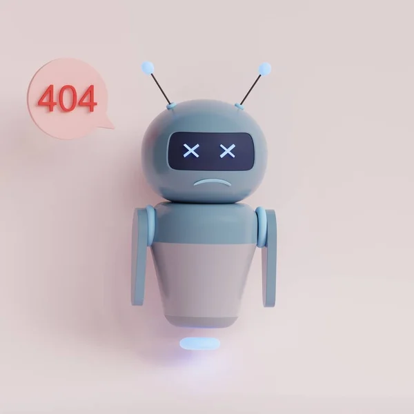 404 Hatası Olan Sevimli Bir Robot Resimleme — Stok fotoğraf