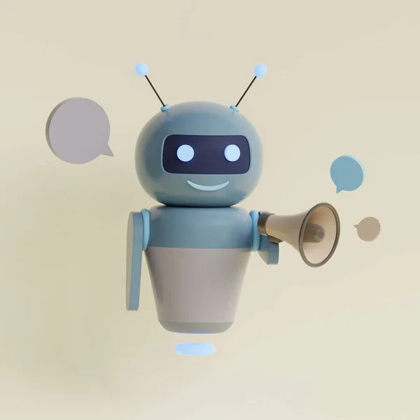 Robot Met Megafoon Illustratie Weergeven — Stockfoto