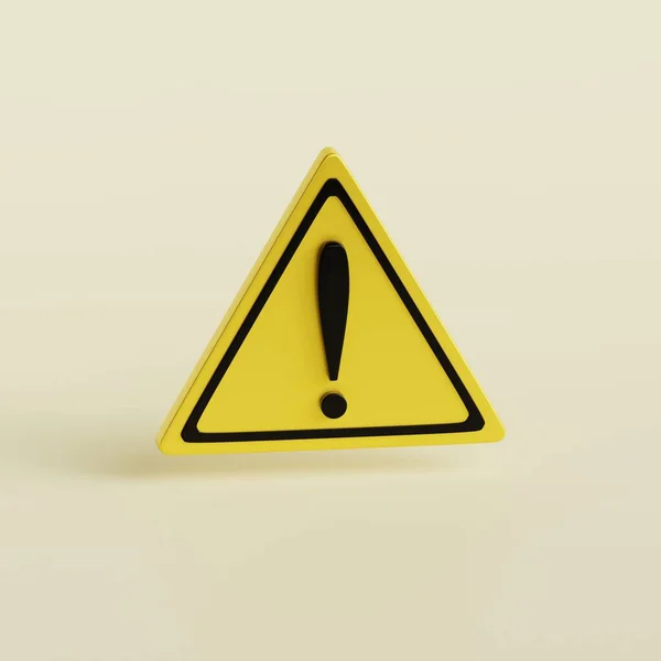 白色背景上的呼号危险警告标志 警告和警报标志 3D渲染说明 — 图库照片