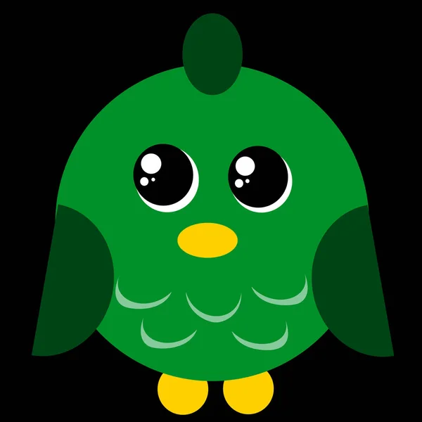 Χαριτωμένο Μικρό Κοτοπουλάκι Πράσινα Μάτια — Διανυσματικό Αρχείο