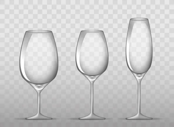 Wine Glass Realistic Isolated White — Stock Vector