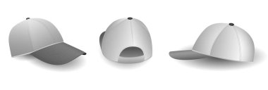 white baseball cap realistic isolated on white