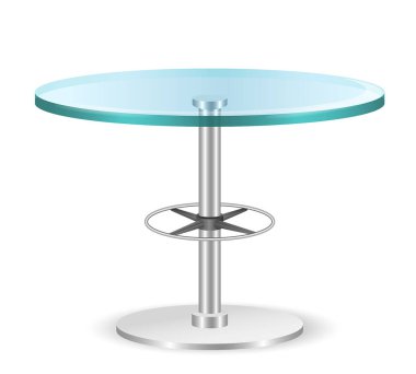 modern glass round dining table isolated on white background 3D illustration