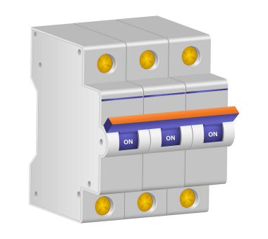 fuse box electrical switch panel modular isolated - 3d illustration