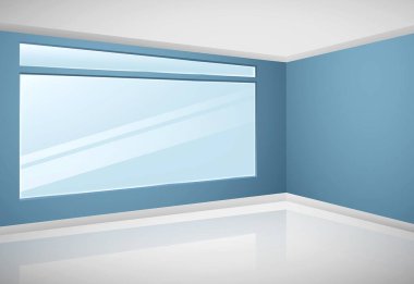 interior empty gallery room design isolated - 3d illustration