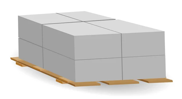 Wooden Boxes Realistic Isolated White Illustration — Vettoriale Stock