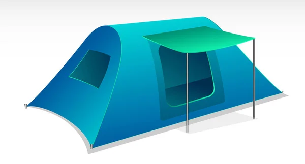 キャンプテントの屋外隔離のセット 3Dイラスト — ストック写真
