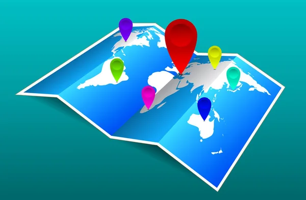 Globalny Znak Pin Map Dla Kierunku Nawigacji Miejsce Ilustracja — Zdjęcie stockowe