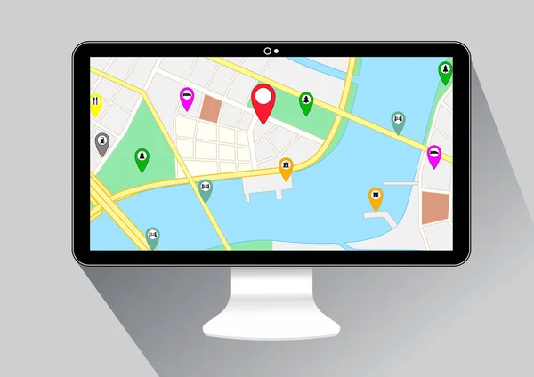 Globale Karte Pin Zeichen Für Navigationsrichtung Ort Illustration — Stockfoto
