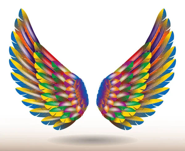 realistic rainbow angel wings isolated - 3d illustration