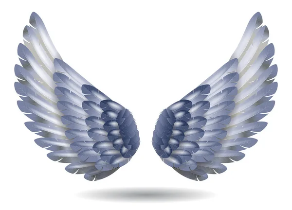 Ρεαλιστικά Φτερά Αγγέλου Ουράνιο Τόξο Απομονωθεί Εικόνα — Διανυσματικό Αρχείο