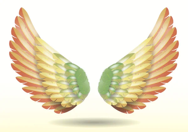 现实彩虹天使翅膀隔离 3D插图 — 图库照片