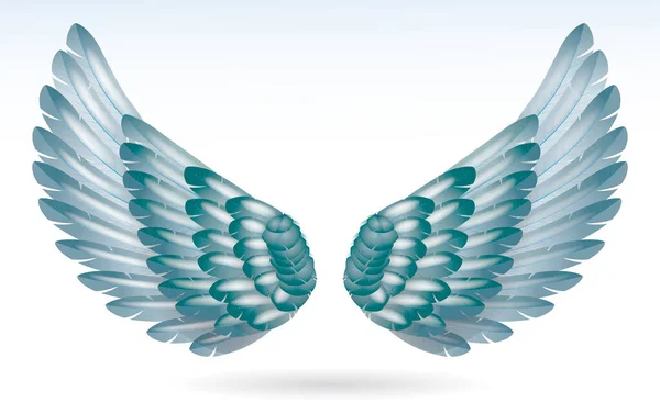 Реалістичні Крила Ангела Веселки Ізольовані Ілюстрація — стоковий вектор