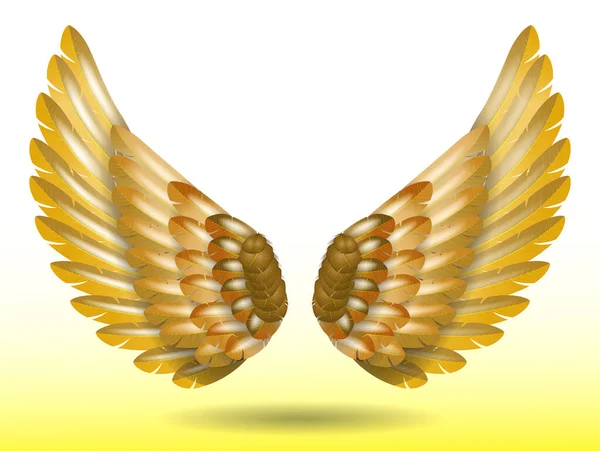 Реалістичні Крила Ангела Веселки Ізольовані Ілюстрація — стоковий вектор