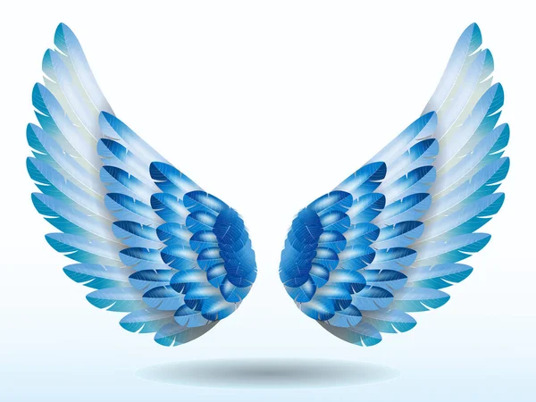 Realistická Duhová Andělská Křídla Izolovaná Ilustrace — Stockový vektor