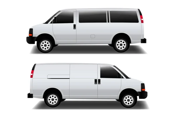 Realistische Weiße Klassische Minivan Ladung Isoliert Illustration — Stockfoto