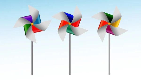 Detailed Windmill Toy Realistic Isolated White Background Illustration — Stockfoto