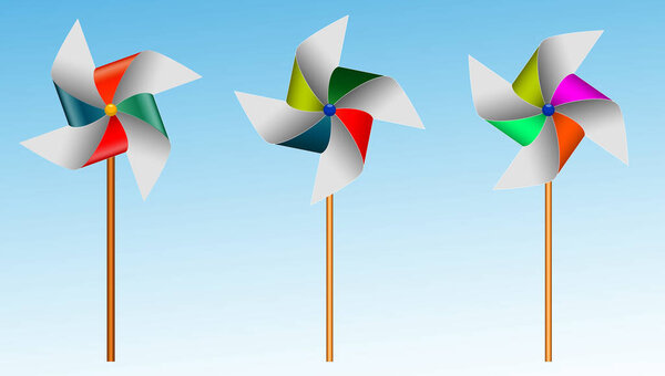 Детальная ветряная мельница реалистичный изолированный на белом фоне 3D иллюстрации