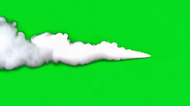 Yeşil Arkaplanda Beyaz Duman ve Bulut Efekti