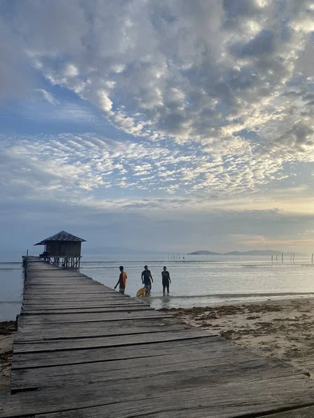 Magical golden hour in beach