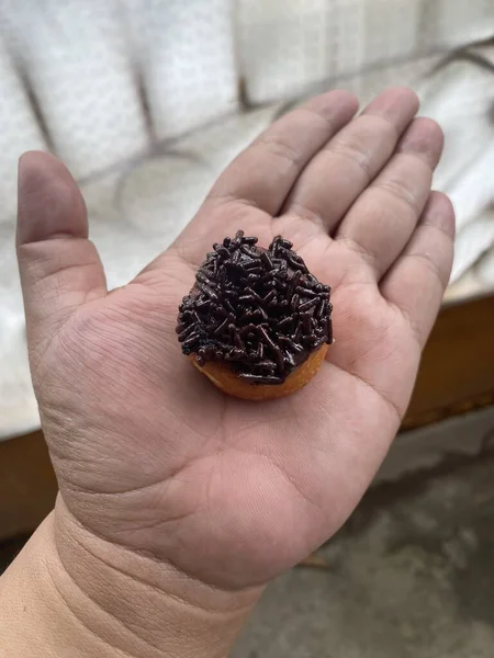 Cute mini chocolate doughnut