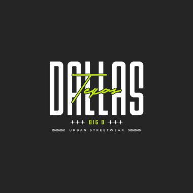 Dallas Teksas T-Shirt Tasarım Şablonu