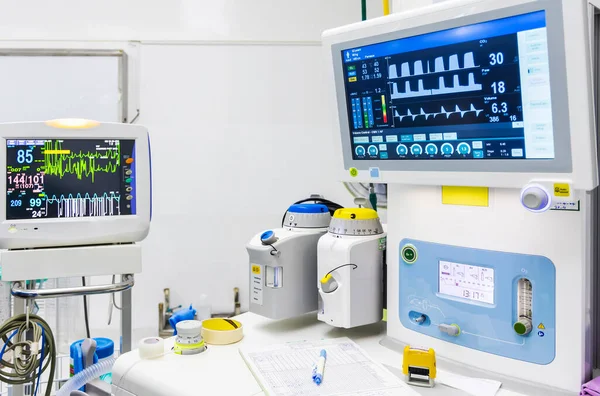 Inhalation Anesthetic Machine Modern Operating Room General Anesthesia Done Hospital — Foto Stock