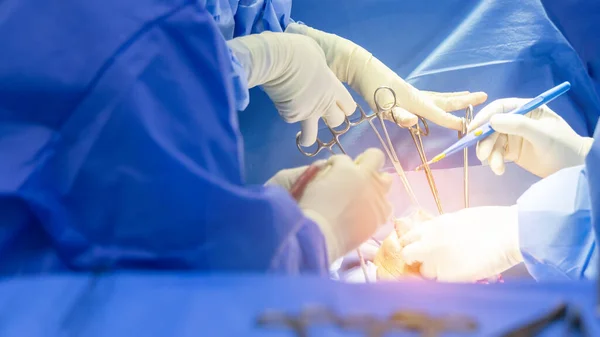Panorama Banner Operating Room Doctor Team Nurse Doing Surgery Theatre — Foto Stock