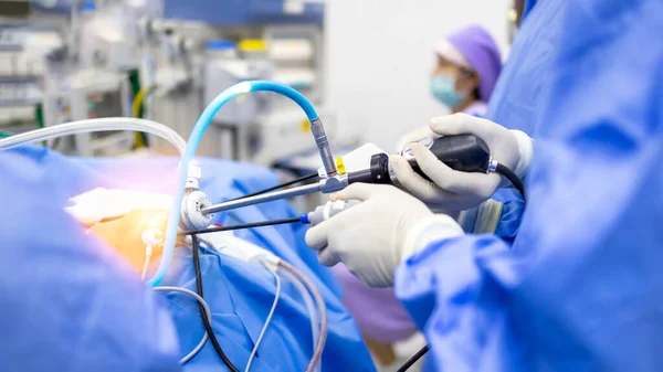 Doctor Surgeon Did Laparoscopic Endoscopic Minimal Invasive Surgery Operating Room — Stock Photo, Image