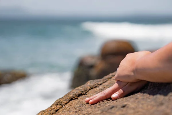 Detail elegant fingers of a woman's hand. 
