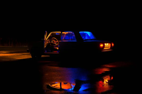 Автомобиль Ночном Небе — стоковое фото