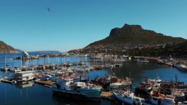Harbor aerial footage in Hout Bay
