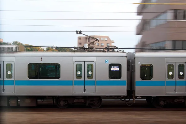 Tokyo Giappone Novembre 2022 Panning Odakyu Treno Ferroviario Elettrico Che — Foto Stock