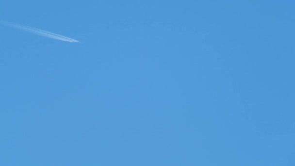 Tokyo Japonia Noiembrie 2022 Contrail Jet Airplane Winter Blue Sky — Videoclip de stoc