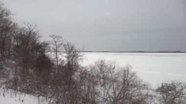 Hokkaido, Japan - January 24, 2023: Panoramic view of Lake Furen, Nemuro, Hokkaido, Japan