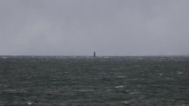 Hokkaido, Japan - January 25, 2023: A lighthouse on Kaigarajima island in winter
