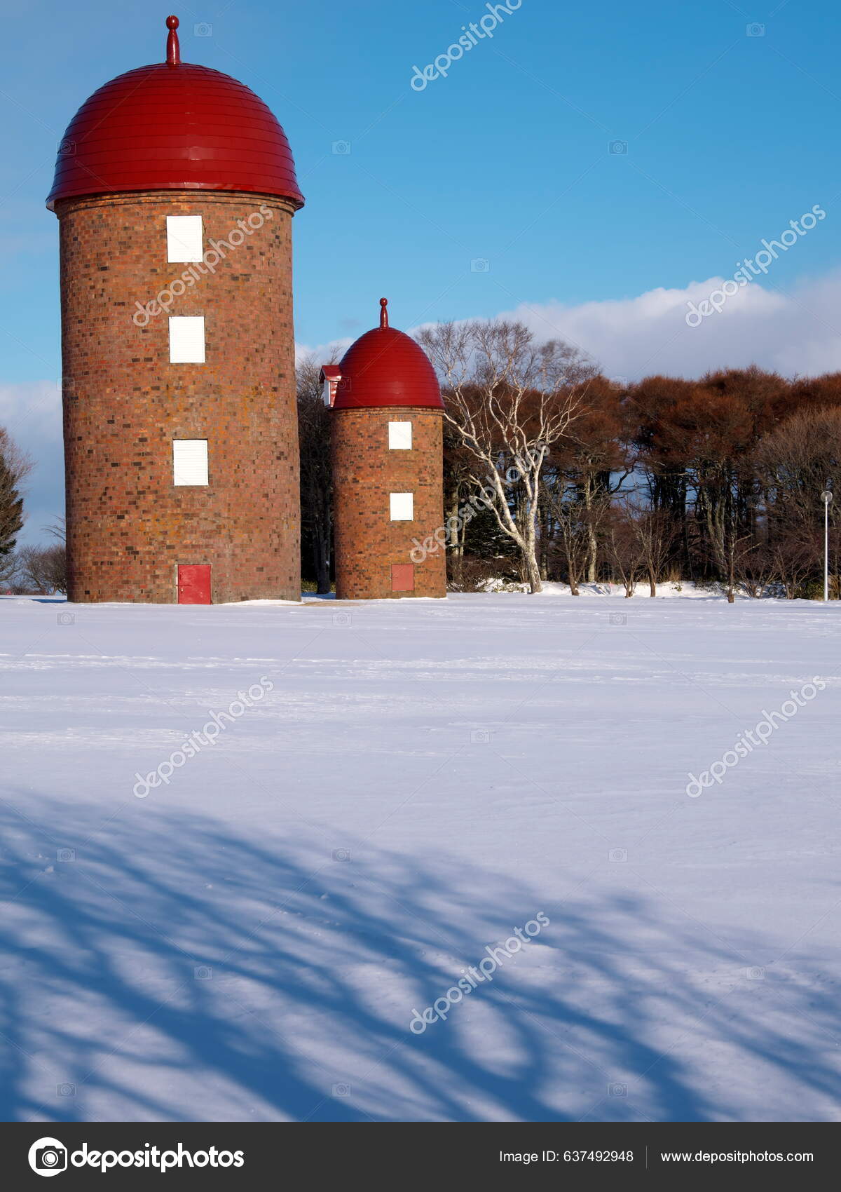 Hokkaido Japan January 2023 Silos Meiji Park Nemuro City Hokkaido Stock