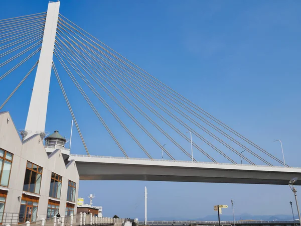 Aomori Japan March 2023 Aomori Bay Bridge Blue Sky Background — Stock Photo, Image