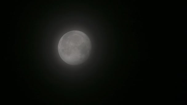 Токио Япония Июня 2023 Года Луна Покрыта Тонкими Облаками — стоковое видео