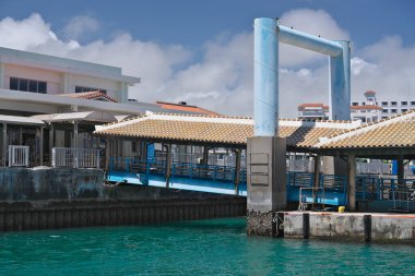 Okinawa, Japonya - 4 Temmuz 2023 Ishigaki Feribot Terminali, Ishigaki Adası, Okinawa, Japonya