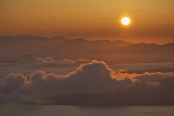 Hokkaido Japan September 2023 Morning Sun Sea Clouds Lake Kussharo — Stock Photo, Image