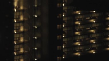 Tokyo, Japonya - 16 Aralık 2024: Göl yüzeyindeki apartman ışıklarının yansıması