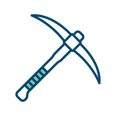 Beyaz arkaplanda kazma simgesi vektör tasarım şablonu