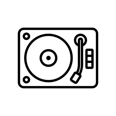 Beyaz arkaplanda turntable simge vektör tasarım şablonu