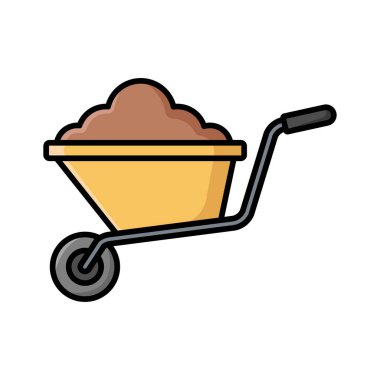 Beyaz arkaplanda el arabası simgesi vektör tasarım şablonu